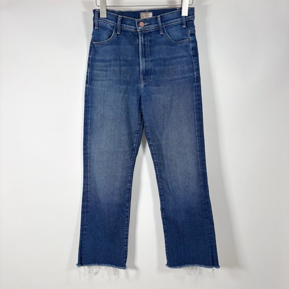 MOTHER Hustler Ankle Fray Jeans High Rise Subtle Flare Medium Wash - Size 25